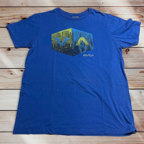 RVCA Blue T-Shirt Size Large - Picture 6 of 6